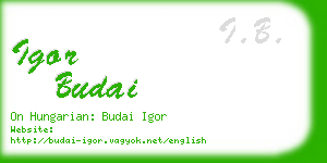 igor budai business card